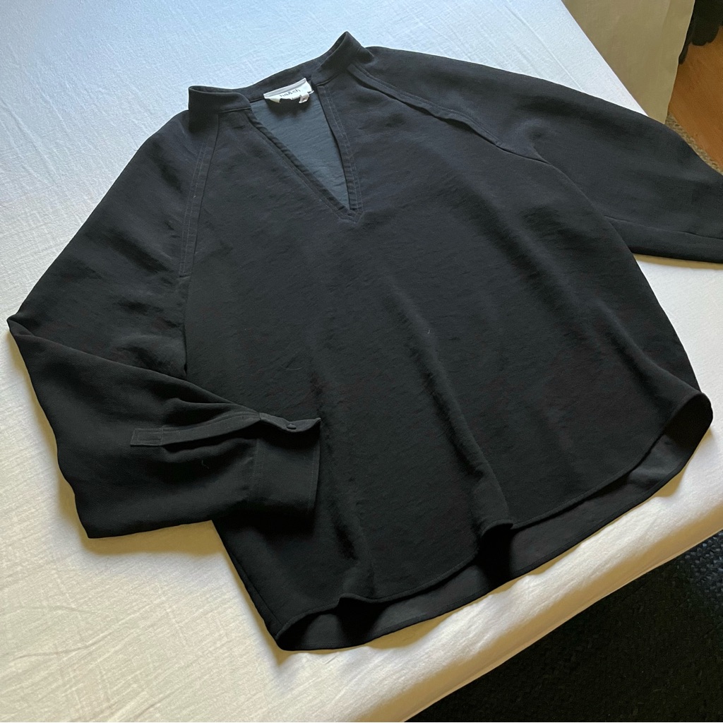 Ba&Sh Black Long Puff Sleeve Blouse Top